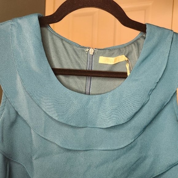 Tulle Anthropologie Turquoise Tiered Shift Dress - Picture 3 of 5